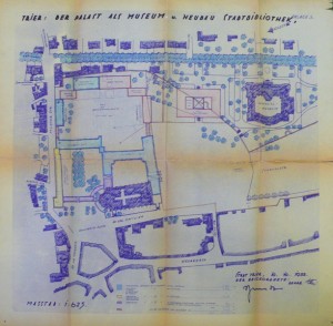 Große Pläne, die nicht verwirklicht wurden: der Museumsplan vom 1933. Quelle: Stadtarchiv Trier Große Pläne, die nicht verwirklicht wurden: der Museumsplan vom 1933. Quelle: Stadtarchiv Trier